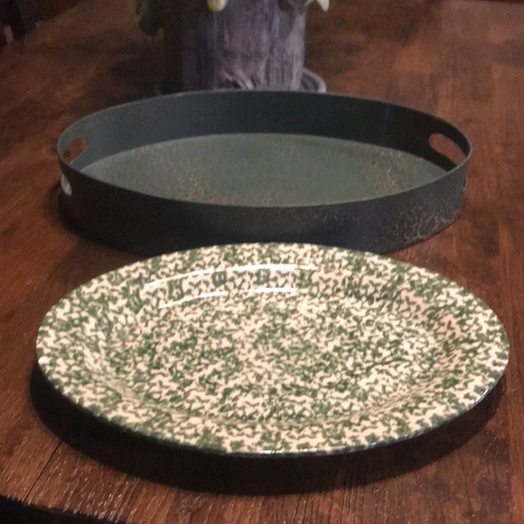 Gerald Henn-Vintage Stoneware Serving Plater w/tray-EUC - Picture 2 of 8
